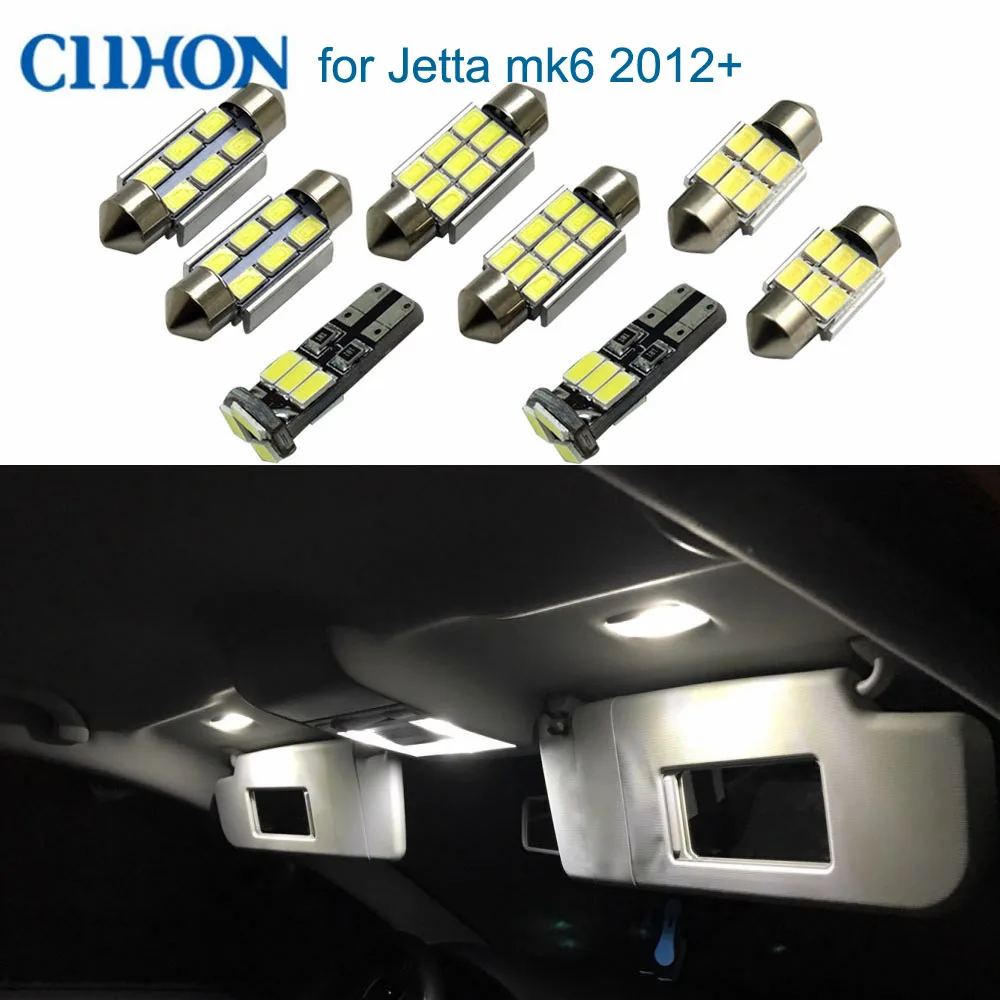 Ciihon 11pcs Car LED Lights for VW Jetta MK6 12 17,Auto Interior Light