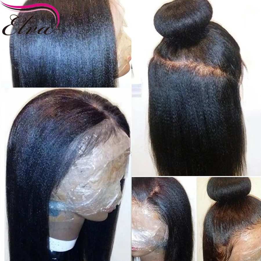Yaki Straight Lace Front Wig With Baby Hair Glueless Lace Front Human Hair Wigs 13x6 HD Lace Frontal Wig PrePlucked 250% Density