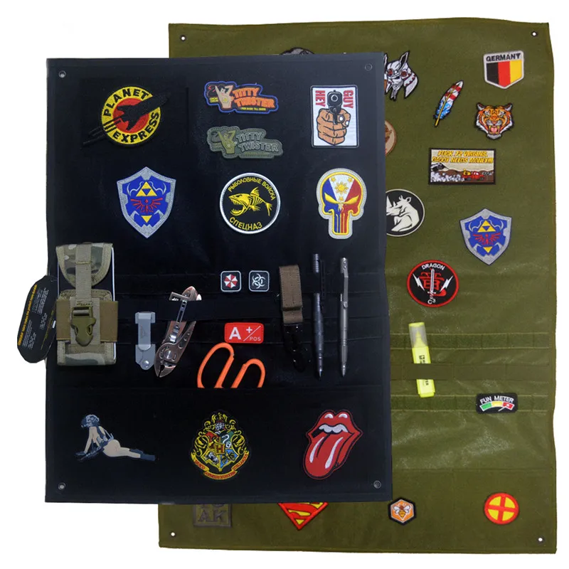 Storage-display-poster-armor-armband-finishing-cloth-wall-display-Board-hook-Tactical-Morale-military-Army-Patches