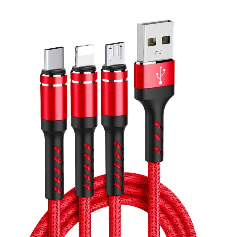 Usb зарядный кабель для huawei samsung type-c кабель для xiaomi oppo multi 3 в 1 зарядный шнур для oneplus Быстрый micro usb кабель - Цвет: Red