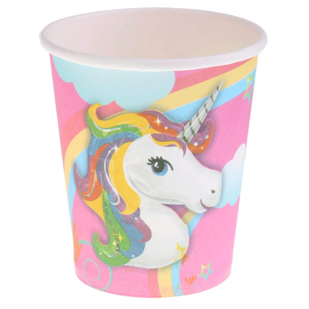 10 Pieces Unicorn Paper Cups Party Disposable Tableware Drinking Cups Wedding Party Favor Home Supplies