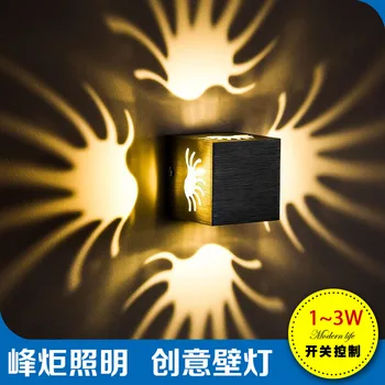 

Creative palm wall lamp, KTV hotel corridor, corridor light, LED light source, square aluminum shell, modern simplicity