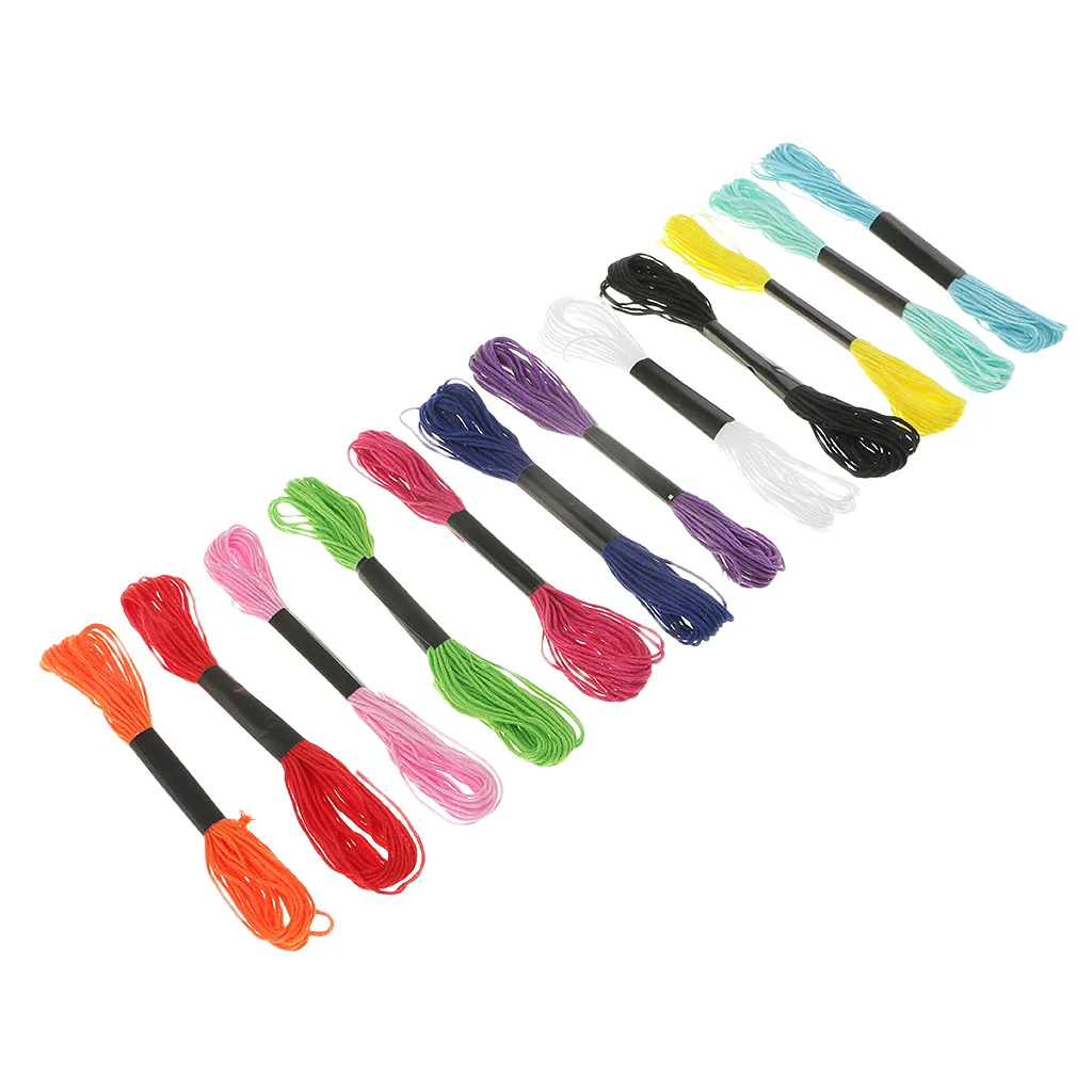 12 Pieces Colorful Embroidery Cross Stitch Threads for Friendship Bracelets String 12 Pieces Colorful Embroidery Cross Stitch Threads for Friendship Bracelets String