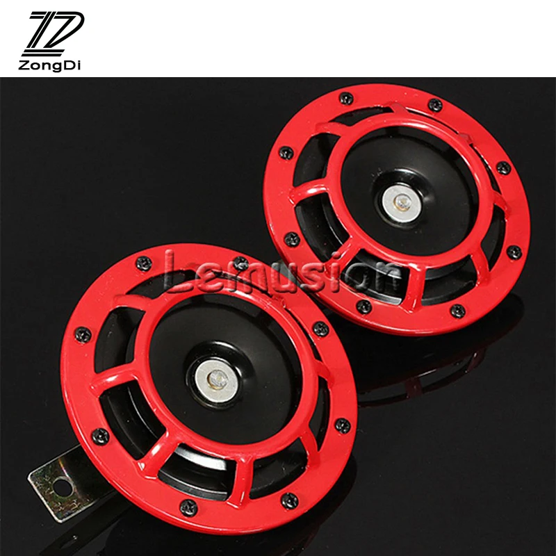 1Pair Car Horn Red Electric Blast Tone Horn Kit for Lada Toyota Corolla