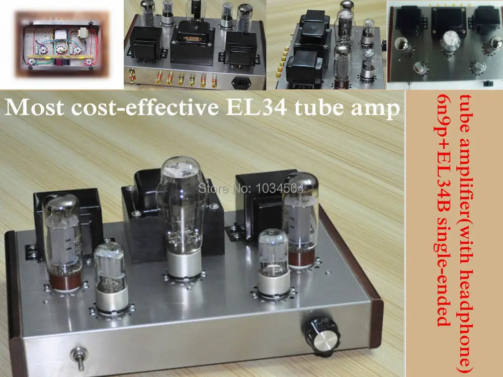 

Music Hall 6n9p+EL34B single ended 13w+13w tube heaphone amplifier full set DIY KIT 1set (100% brand new) 110~240V