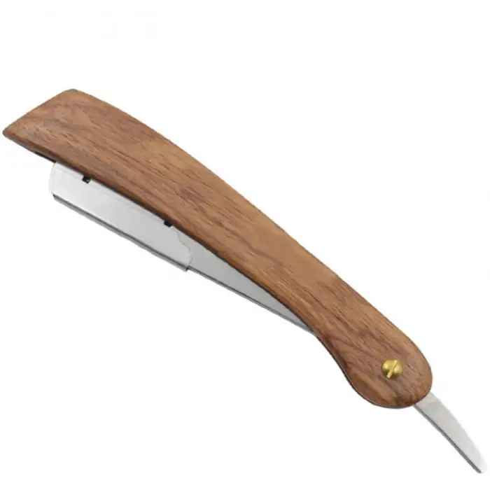 2017 men manual beard shaver wooden handle stainless steel straight