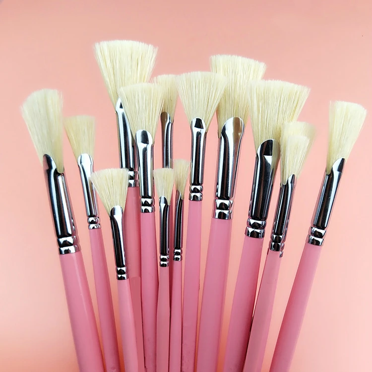 

Modern Design Oil Painting Brush Fish Tail Shape Bristles Hair Watercolor Pen Set Outline Landscape Painting Brushes 13pcs