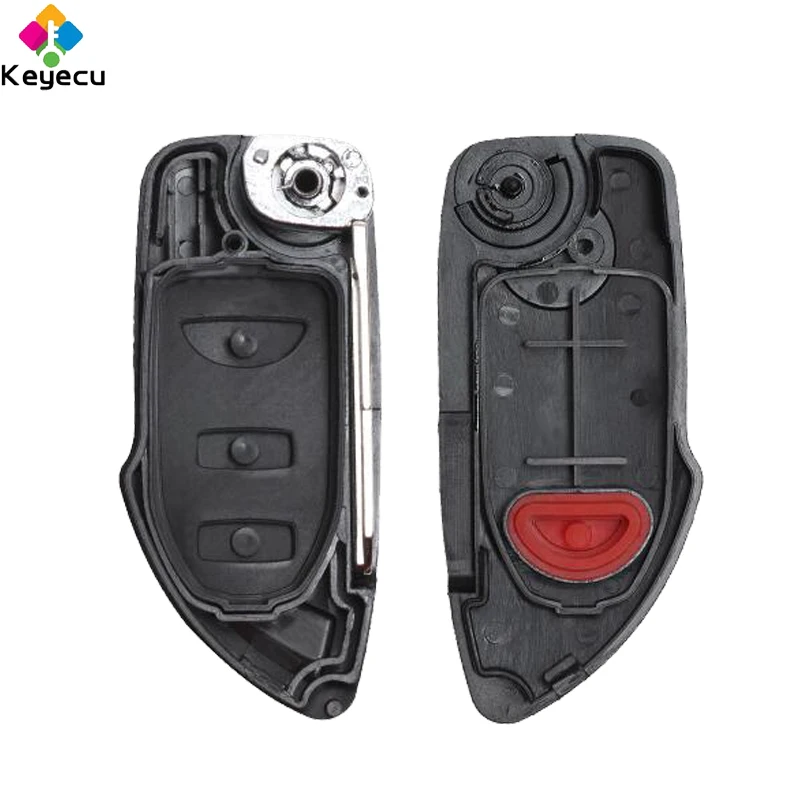Replacement Modified Flip Remote Car Key Shell-2/ 2 + 1/ 3 Buttons & Uncut Blade-FOB For Hyundai Santa Fe / Tucson IX35