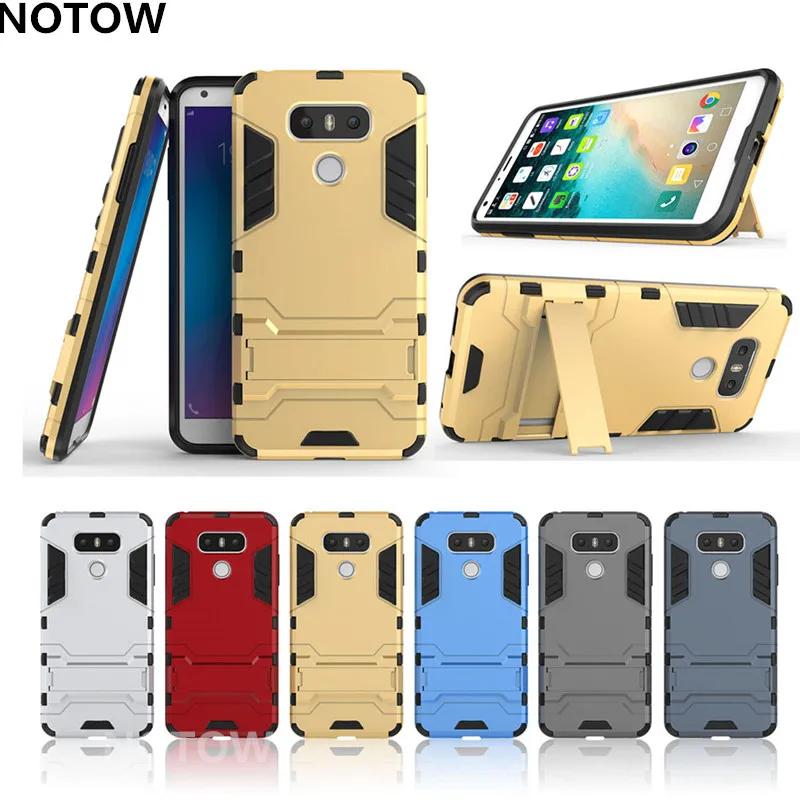 NOTOW стиль 2 в 1TPU + PC Тонкий Робот Броня Kickstand резиновый чехол для LG G6 Железный