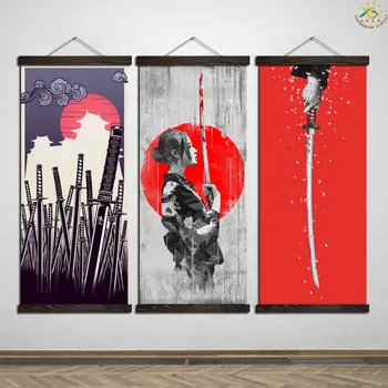 

Japanese Samurai Sword Posters and Prints Wall Picture Canvas Painting Wall Art Frames Scroll Painting Pop Art Home Decor