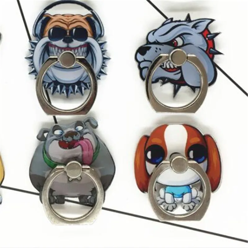 Universal Cartoon Dog puppy Finger Ring Mobile Phone Holder Phone Ring Metal Stand Holder For Iphone For Samsung