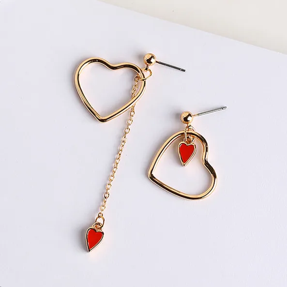 Женские асимметричные серьги Boucle D'oreille милые ажурные из металлического сплава