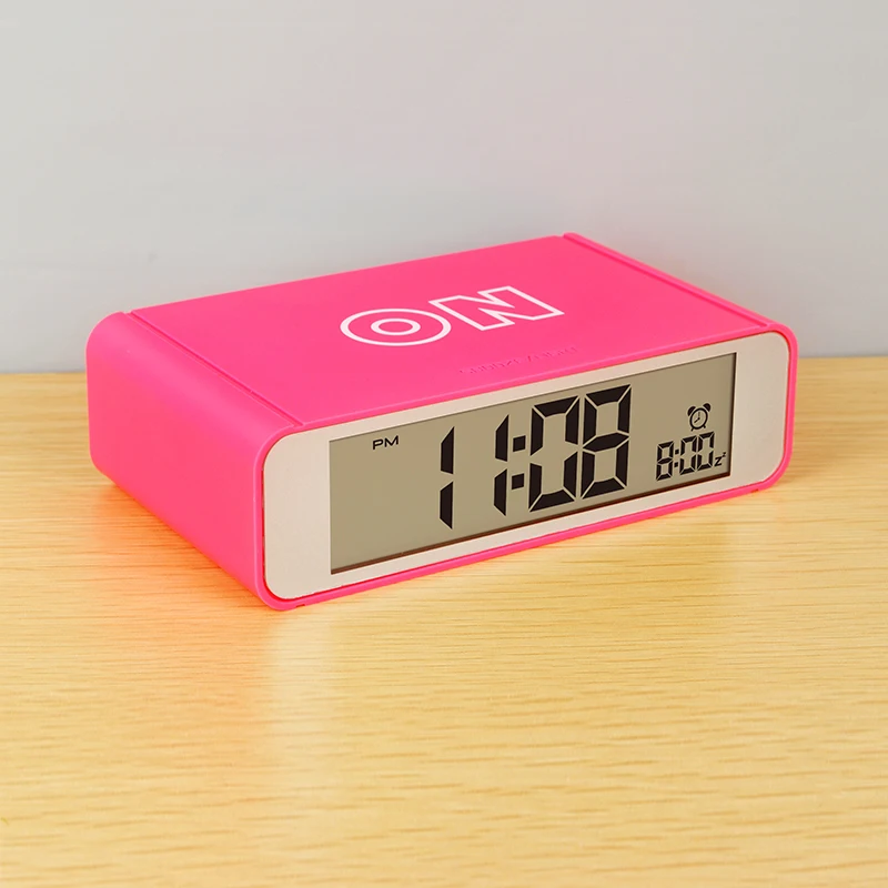 Часы Wake Up прикроватные часы с сенсорным светящимся повтором электронные часы настольные часы умный светодиодный цифровой будильник флип - Цвет: Розовый