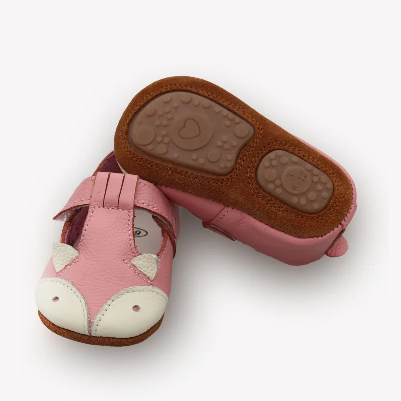 Лиса для маленьких девочек обувь из натуральной кожи детские мокасины Нескользящие мультфильм новорожденных девочек малыша обувь 7 цветов
