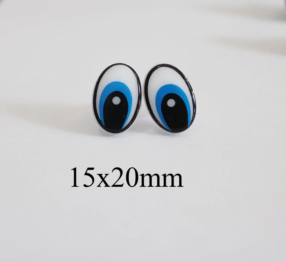 24pcs/lot mix styles cartoon plastic safety toy eyes& washer for diy plush doll-12 styles option - Цвет: 15x20mm