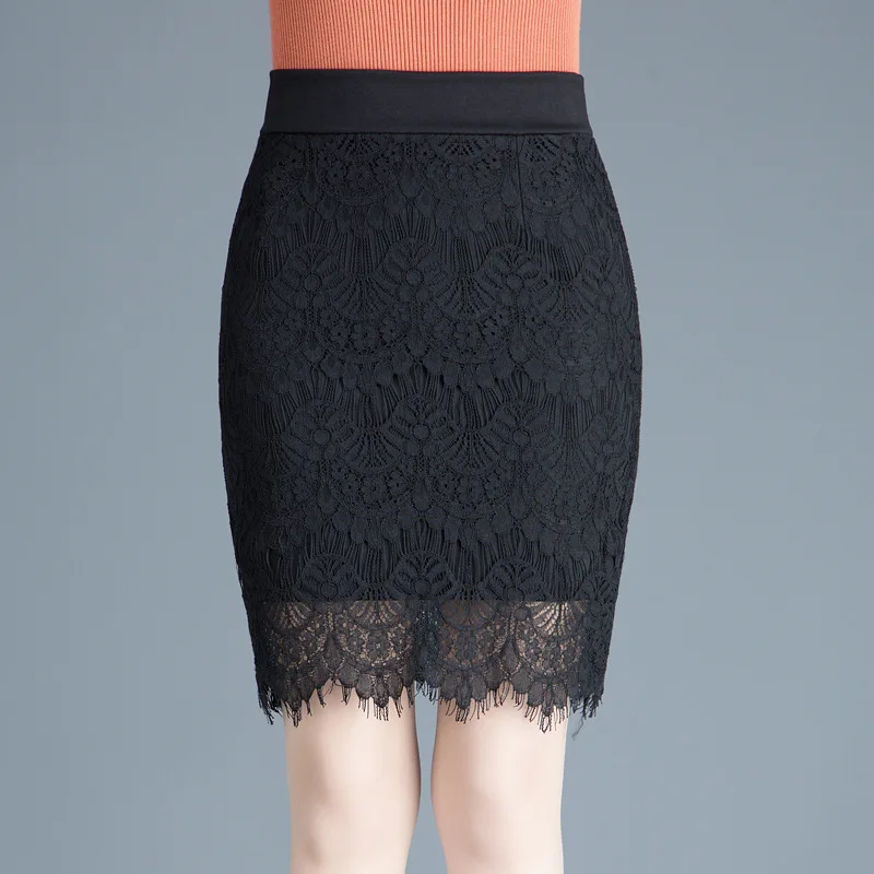 

Elastic Lace Skirt getting OL Spring Summer Short Skirt New High Waist Was Thin One Step Skirt Skirt Bag Hip Skirt Free Shipping