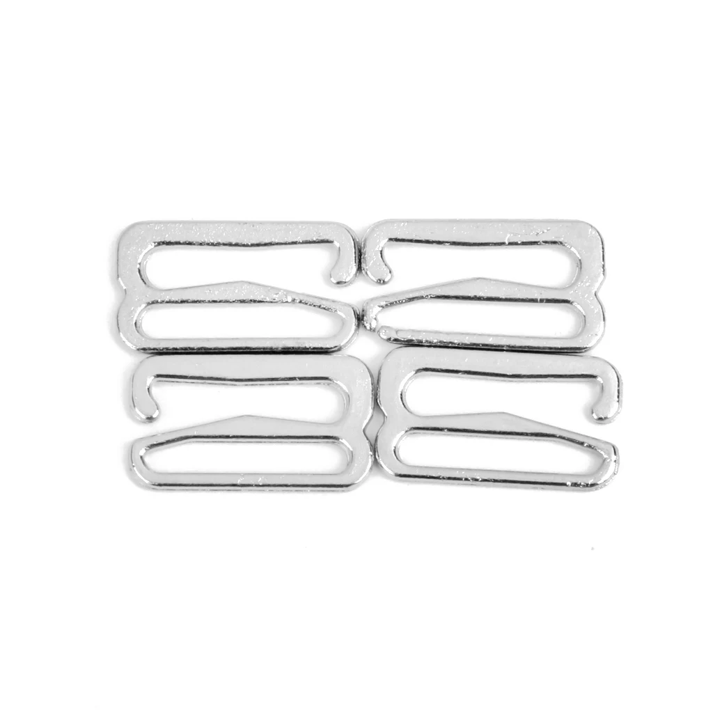 200pcs Silver Metal Bra Strap Adjuster Sliders/Hooks Lingerie Sewing Crafts 14mm