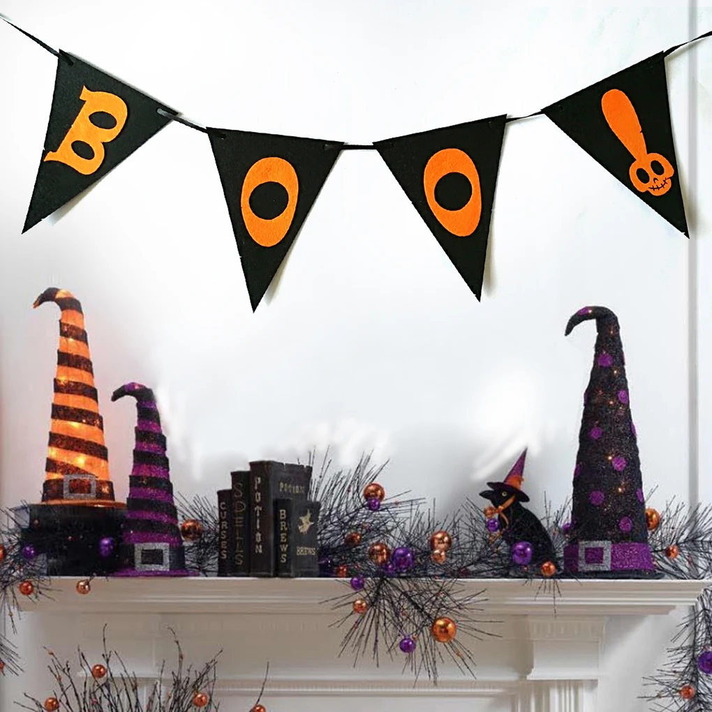 

2018 New Halloween Pennant Party Club Hanging Decoration EEK Letter Spider Pattern Window Door Home Banner Flag Hanger Sign