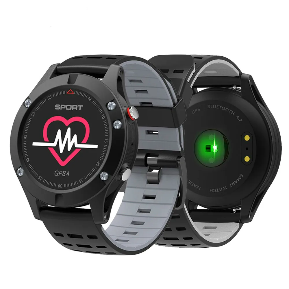 Baratos 2018 hombres F5 GPS inteligente reloj de pulsera altímetro barómetro termómetro Bluetooth 4,2 Corazón de vigilancia Smartwatch para Android IOS saati