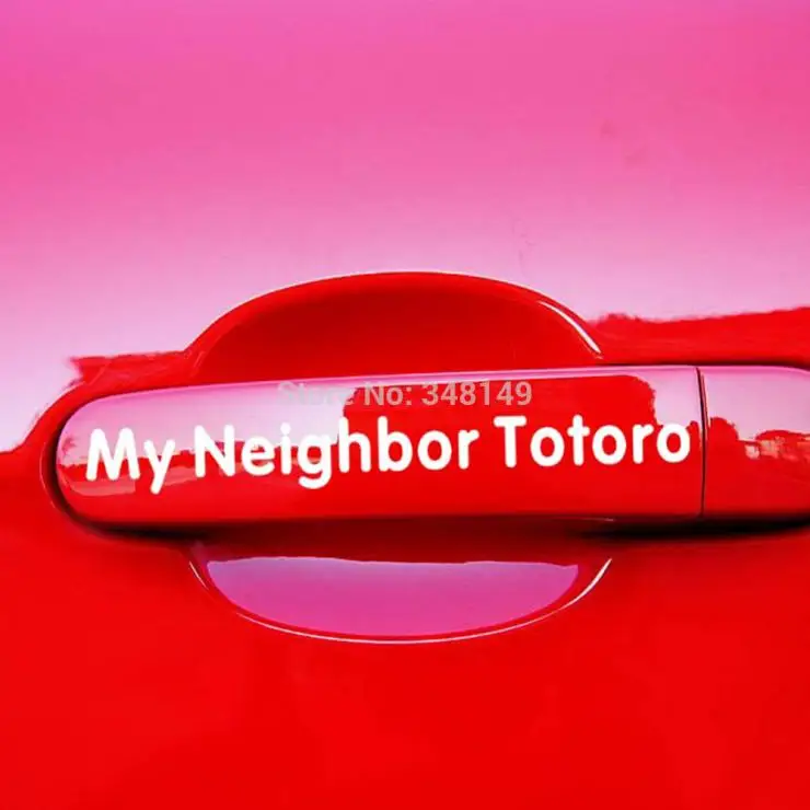 

Aliauto 4x my neighbor totoro Car Door Handle Stickers and Decal For Ford Focus Lada BMW Benz Chevrolet Cruze vw golf polo skoda