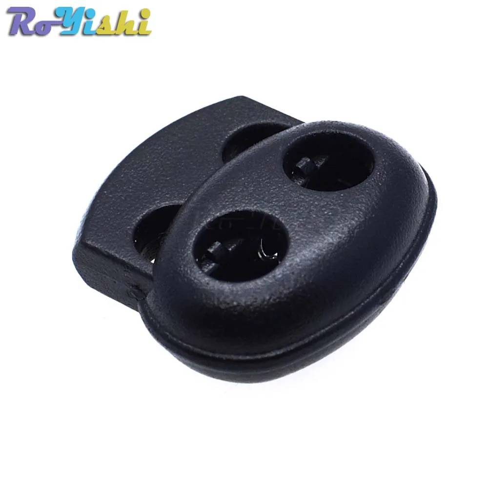 

100pcs/pack Plastic Cord Lock Stopper Toggle Clip Black 17.5mm*19mm*5.6mm