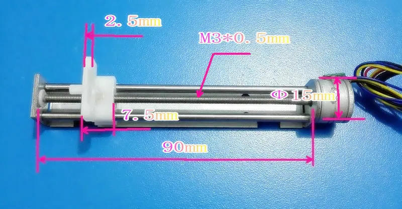 Гравировальный станок шаговый двигатель, длинноходный винт шаговый двигатель, миниатюрный 15 мм Линейный шаговый двигатель