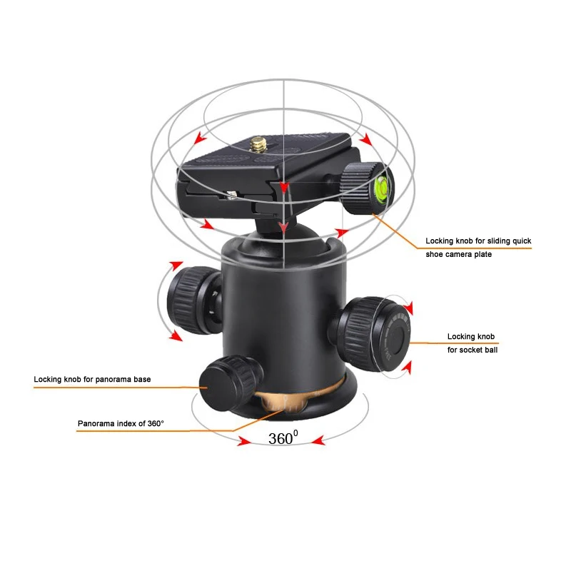 Andoer мини шаровая Головка для штатива-трипода из шаровая Головка трипода с пластиной быстрого крепления для камеры 1/" винт для Nikon sony Canon DSLR Камера видеокамера