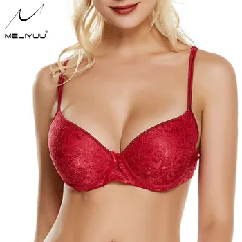 

Bras For Women Sexy Plus Size Lingerie Gorgeous Floral Underwire Lace Bralette Light Padded Brassiere Underwear Large size bra