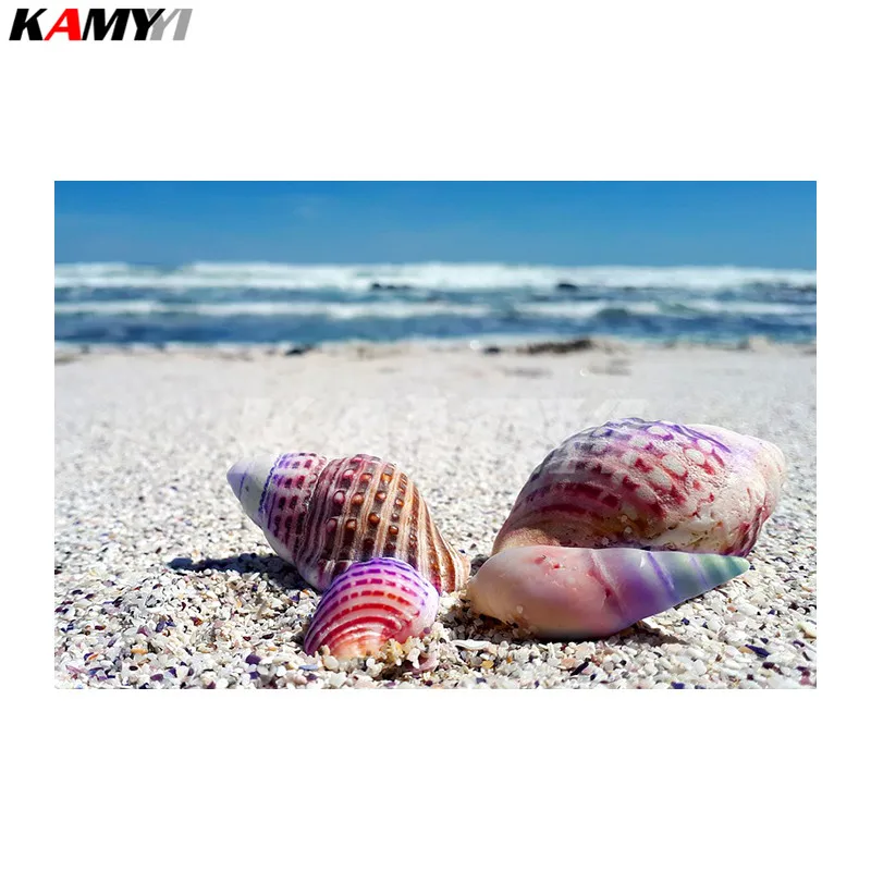 

5D DIY Diamond Painting Rainbow Sea Shells Needlework Home Decorative Full Square Diamond Embroidery NMX