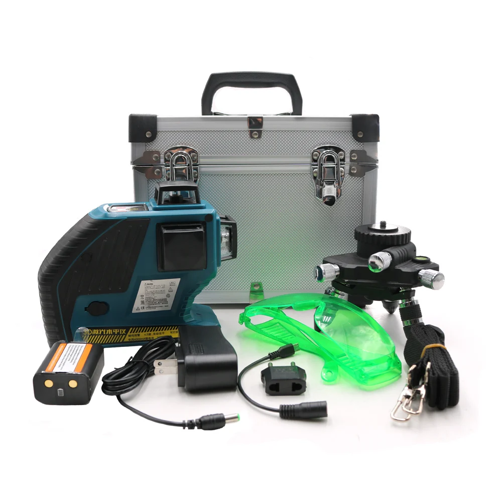 

Green Laser Level 12 Line 3D 360 Vertical And Horizontal Laser Level Self-leveling Cross Line 3D Laser Level with outdoor
