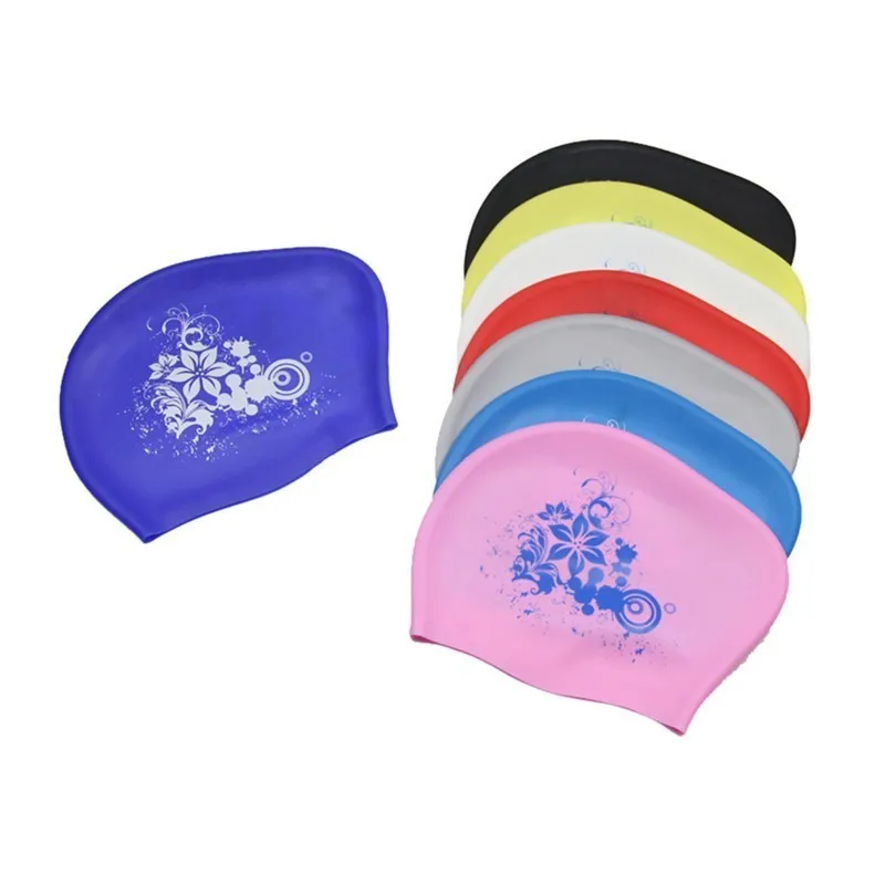 

Silicone Swimming Cap For Long Hair Women's Waterproof Swim Caps Ladies Diving Hood Hat For Kids Garras Casquette