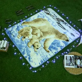 

Single Layer Baby Blanket Warm Breathable RASCHEL BLANKET On The Bed Digital Dyeing No Fade Warp Blankets For Beds 130*150CM