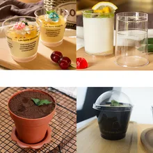 20 шт креативный одноразовый лед, кремовый стаканчик, вечерние, на день рождения, свадьбы, Прозрачный декор, чашка, маленький десерт торт, пластиковые чашки