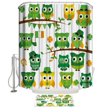 

Patrick'S Day Wallpaper Bathroom Mat With Shower Curtain 2 Piece Bathroom Set Waterproof Bathroom Funny Women Rings Cute