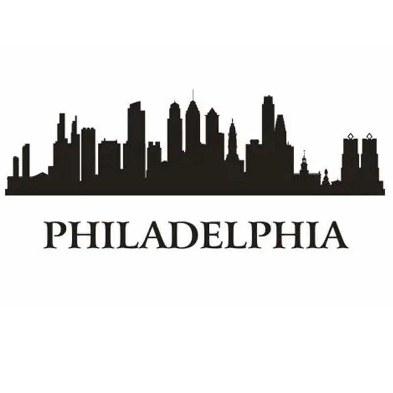 

DCTAL PHILADELPHIA City Decal Landmark Skyline Wall Stickers Sketch Decals Poster Parede Home Decor Sticker