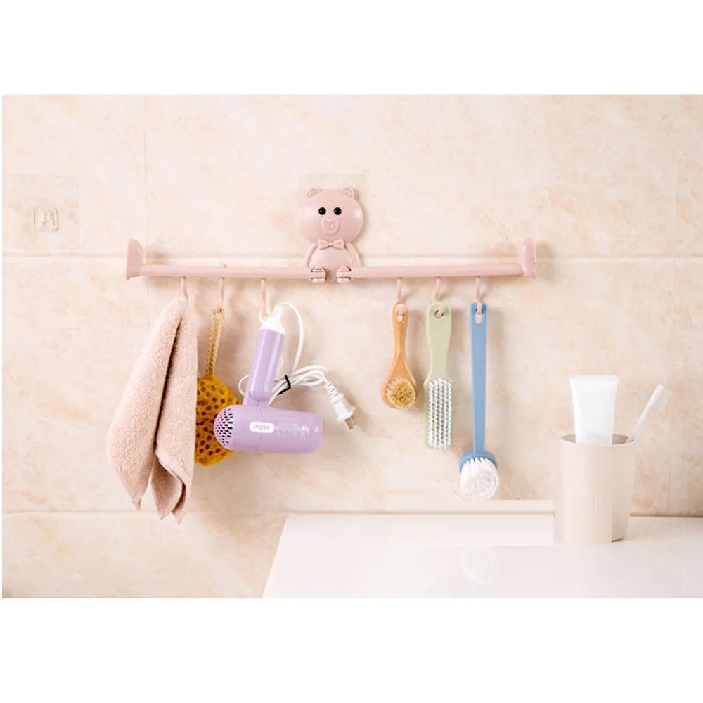 

Wall hook creative movable washbasin rack bathroom kitchen wall seamless towel hook L0503