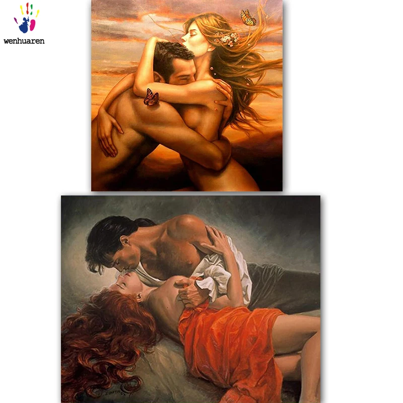 

DIY colorings pictures by numbers with colors Two people embracing picture drawing painting by numbers framed Home