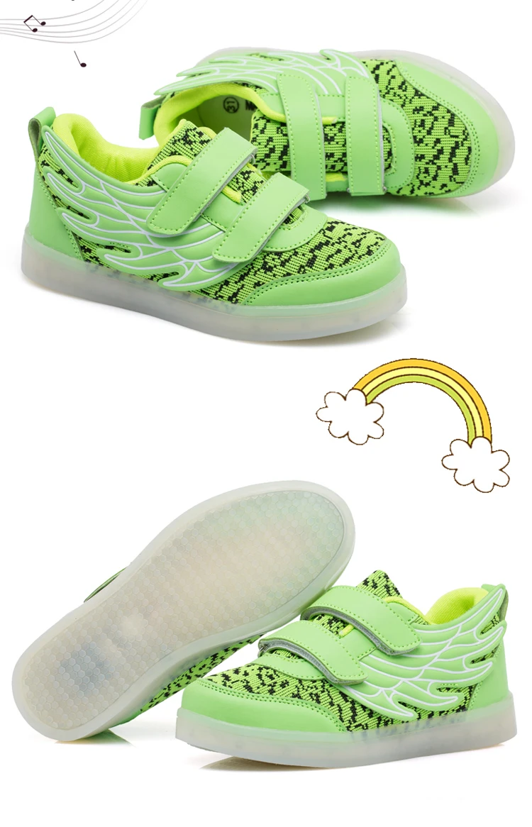 Casuais com Luz Led de Recarga Usb para Meninos Strongshen Crianças Sapatos Luminosos Meninas Sapatilhas Iluminado 4 Cores Brilhantes 31 USB para meninos meninas crianças sapatilhas iluminado