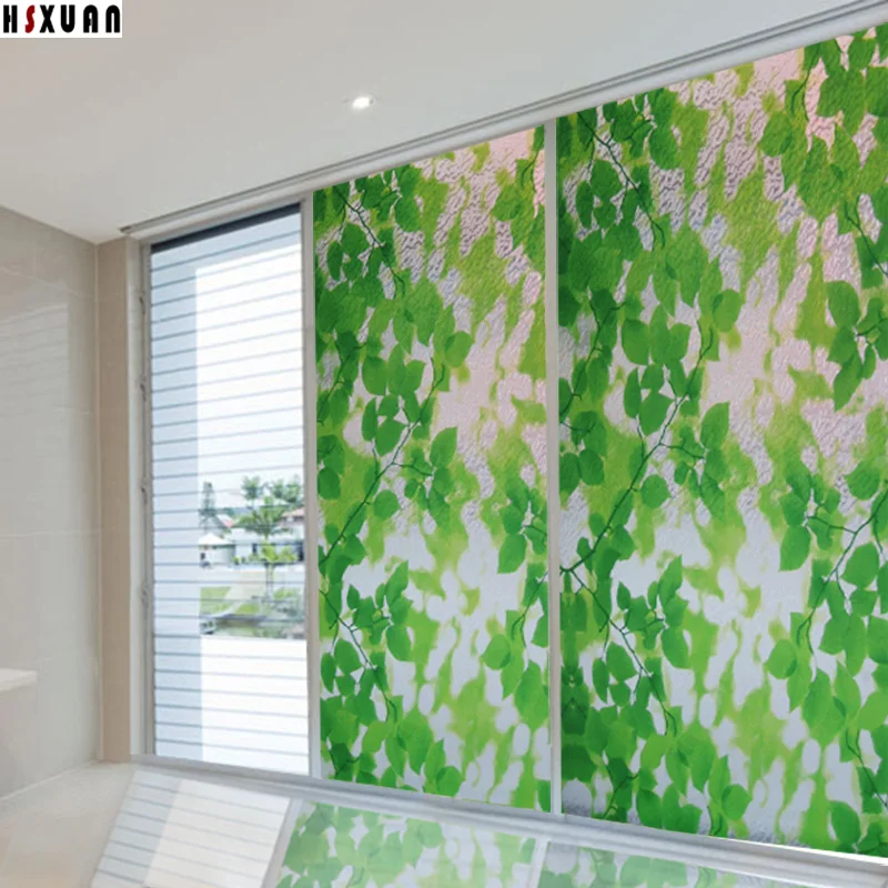 Stained Gl Windows Leaf Decor 92x100cm Frosted Stickers On Stained Gl Windows Leaf Decor 92x100cm Frosted Stickers On Bathroom Sliding Door Window Film Hsxuan Brand 922077 In Decorative Films From