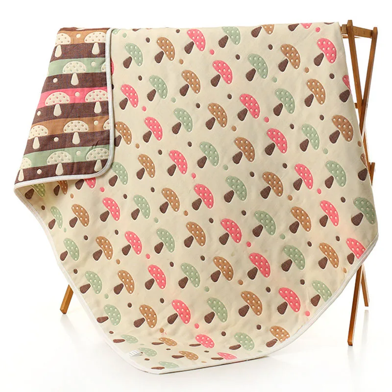 

New 6 Layers Muslin Cotton Baby Blankets Swaddles Newborn Wrap Gauze Crown Children Blankets Infant Bath Towel Size 110X110CM