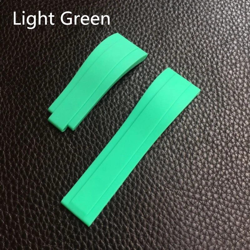 MERJUST Brand 20 21mm Black Blue Green Red White Gray Silicone Rubber Watchband For Role strap Daytona Submariner GMT OYSTERFL