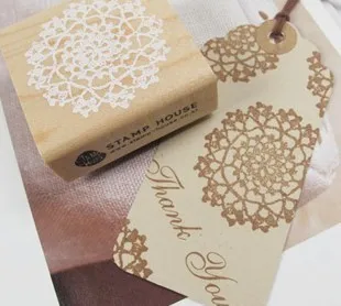 

1PC/lot Elegant Fancy snow lace stamp Gift stamps 2 designs mix Wooden Rubber stamps (ss-5513)