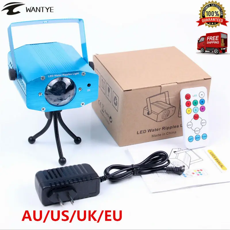 Mini Aluminium Alloy Remote RGBW LED Water Wave Ripple Disco Stage Light Party Pattern Lighting Show