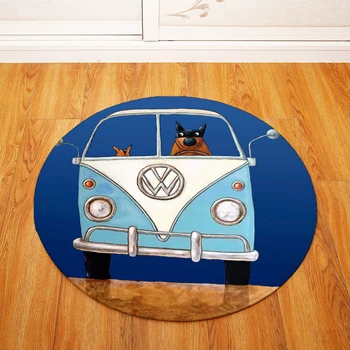

Modern Fashion Nordic Cartoon Car Dog Round Chair/Table Desk Mat Living Room Bedroom Area Rug Decorative Carpet