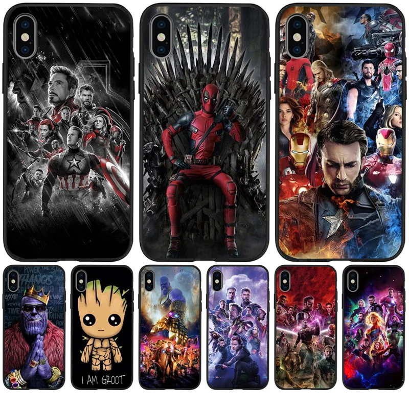 

Luxury Cute Marvel Avengers Groot For iPhone X XR XS Max 5 5S SE 6 6S 7 8 Plus phone Case Cover phone Funda Coque Etui capa