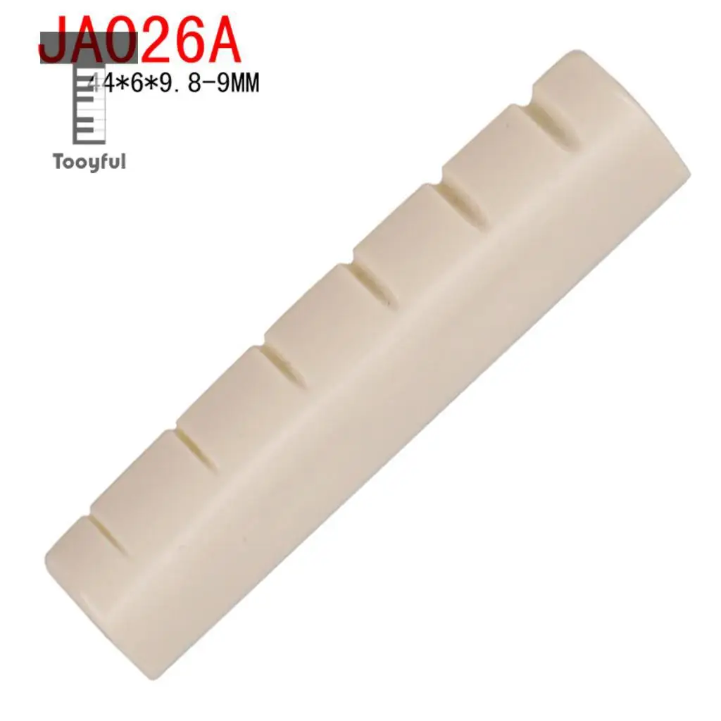 2 Pieces Left Handed Acoustic Guitar Nut Slotted for Guitar Parts Accessories 44x6x9.8-9mm