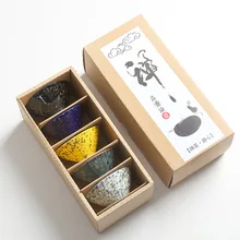 5 шт., керамические чайные чашки, китайские чайные чашки, кунг-фу, чайные чашки для любителей чая, подарочный набор чайных чашек