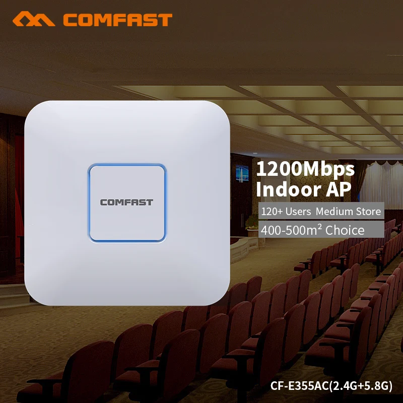 

COMFAST 1200Mbps 5G AP WiFi Router English Firmware 2.4G + 5Ghz Gigabit Smart Wireless Router For Conference Project Hotel Use