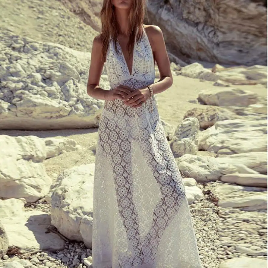 

New Arrival Lace Long Suit Bikini Swimwear Cover Beach Sexy Swimsuit Smock Women Dress Gorgeous Women's Swimsuits Covers Dress