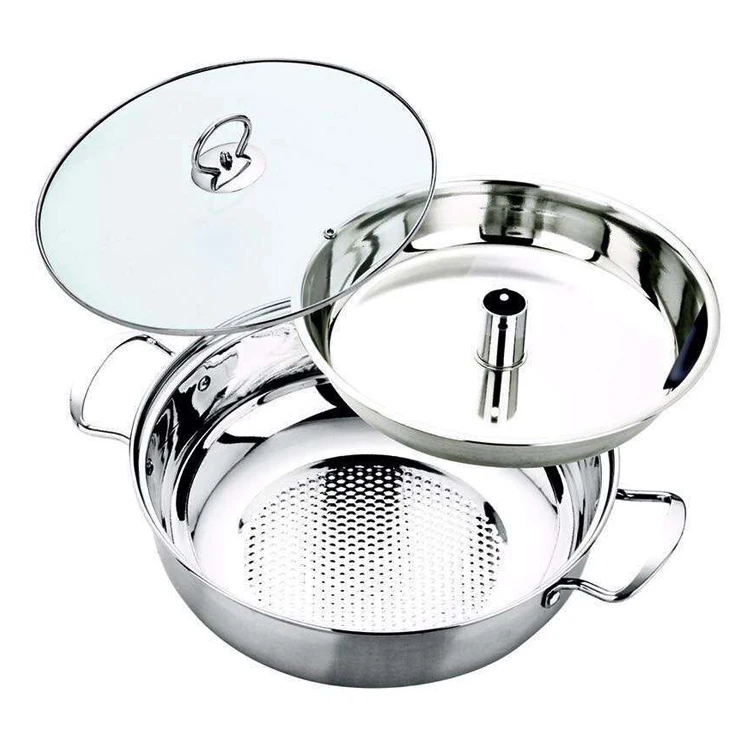 Stainless steel steamer steamed fish, seafood steam pot double thick